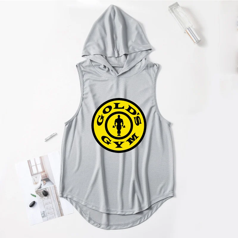 Custom Printed Sleeveless Hoodie Tank Top Sports Gym Clothing Summer Hoodies Cool Vest Personal Printed Clothing