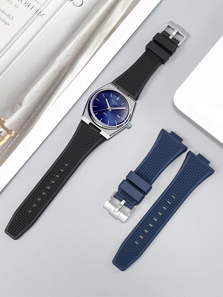 

Suitable for Tissot PRX137 Super Player Soft Bracelet T137.407-410 Raised Waterproof Silicone Watch Strap