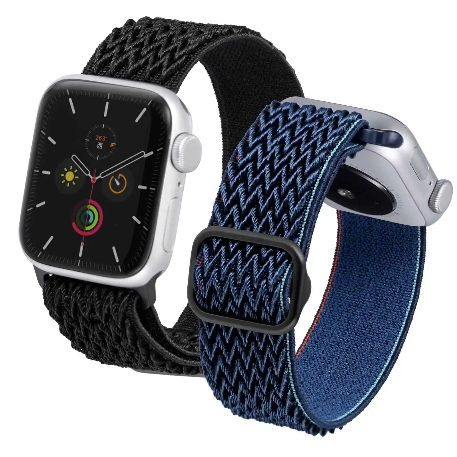 ANBEER Woven Nylon Strap,Apple Watch Strap, 38 40 41mm/42 44 45 49mm Strap, Smartwatch Replacement Strap, Two Strap Packaging