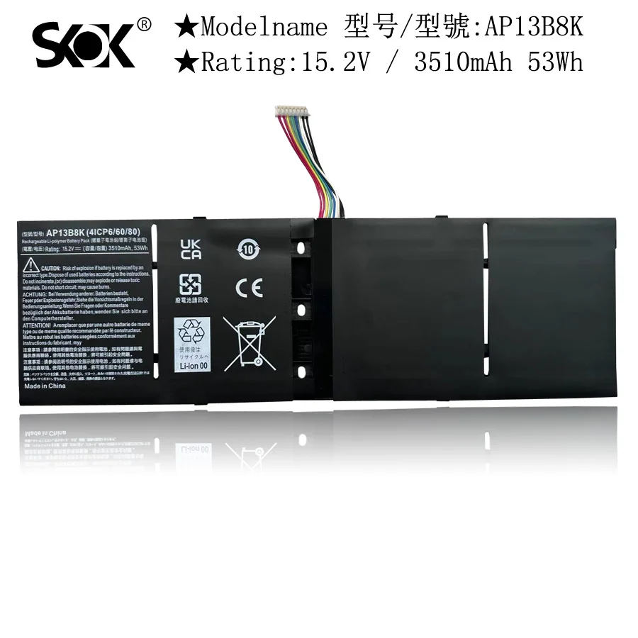 

AP13B8K аккумулятор, совместимый с Acer Aspire V5-473P V7-482PG V5-552P R7-572 V5-552 V5-552G V5-573P V5-473 V5-573G
