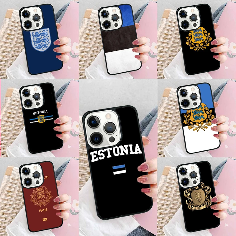 Estonia Coat of Arms Emblem Soft Phone Case Cover for iPhone 16 Promax 15 Pro 13 14 Plus 11 12 Mini XR XS MAX Coque