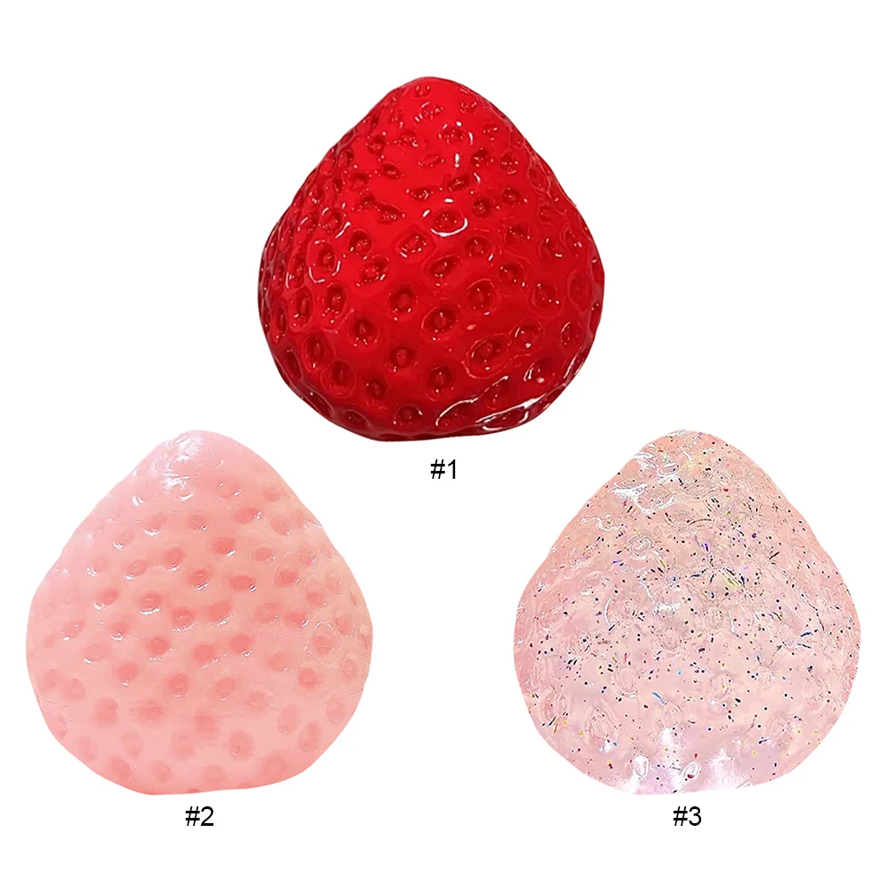 Kawaii Squishies PVC Toy Slow Rebound Big Strawberry Taba Squishies Toy Reusable Strawberry Sensory Toy for Stress Relief