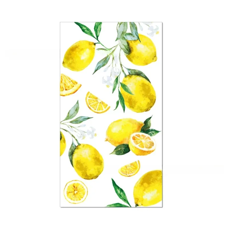 20pcs/Pac 33*40cm 2-Ply Hawaiian Watercolor Lemon Fruit Printed Long Paper Napkin Party Festival Disposable Paper Placemat