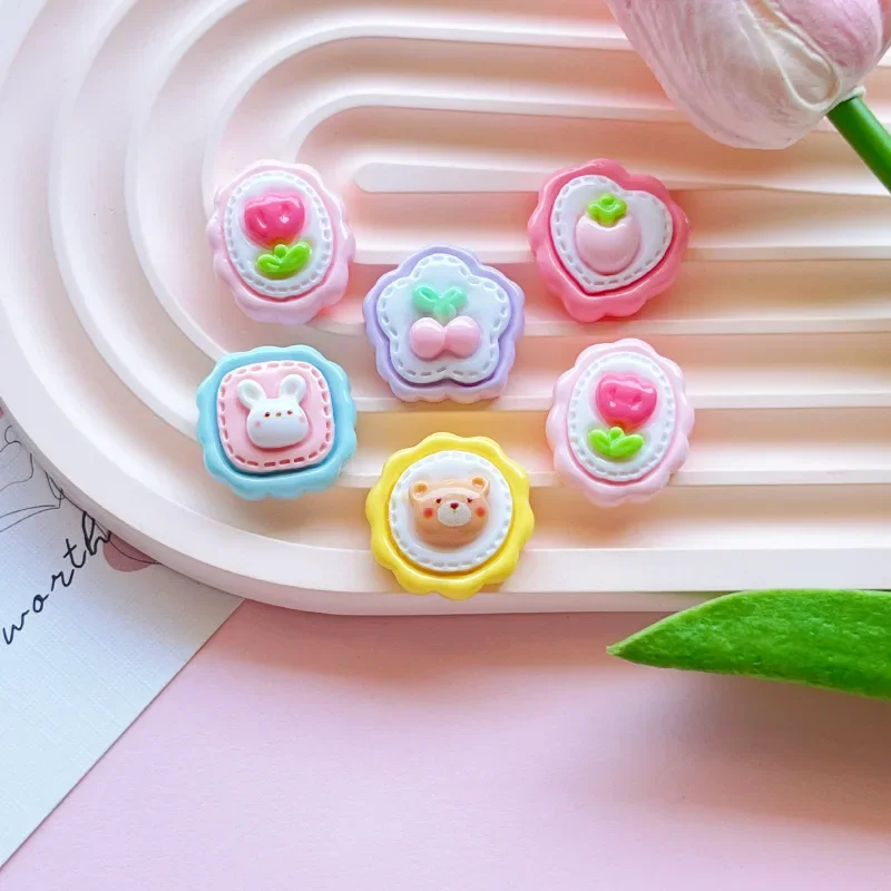 5pcs Colorful Cute Fruit Series Strawberry Love Resin Flatback DIY Jewelry Accessories Mobile Phone Case Accessories Materials