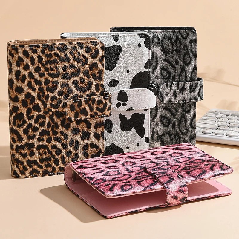 Nowy A6 Vintage Leopard Print Okładka Planer Budżetu Pieniężnego Segregator DIY Okładka Notatnika Dziennik Agenda Planer Papierowa Okładka Szkolna — zdjęcie produktu 5