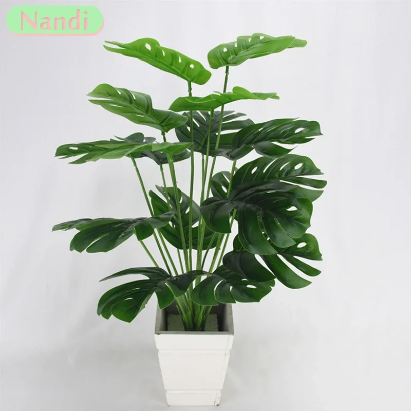 

Artificial Turtle Back Leaf High Grade Simulation Of Fake Flowers 18 Fork Turtle Back Leaf Creative Simulation Plant Wall Potted
