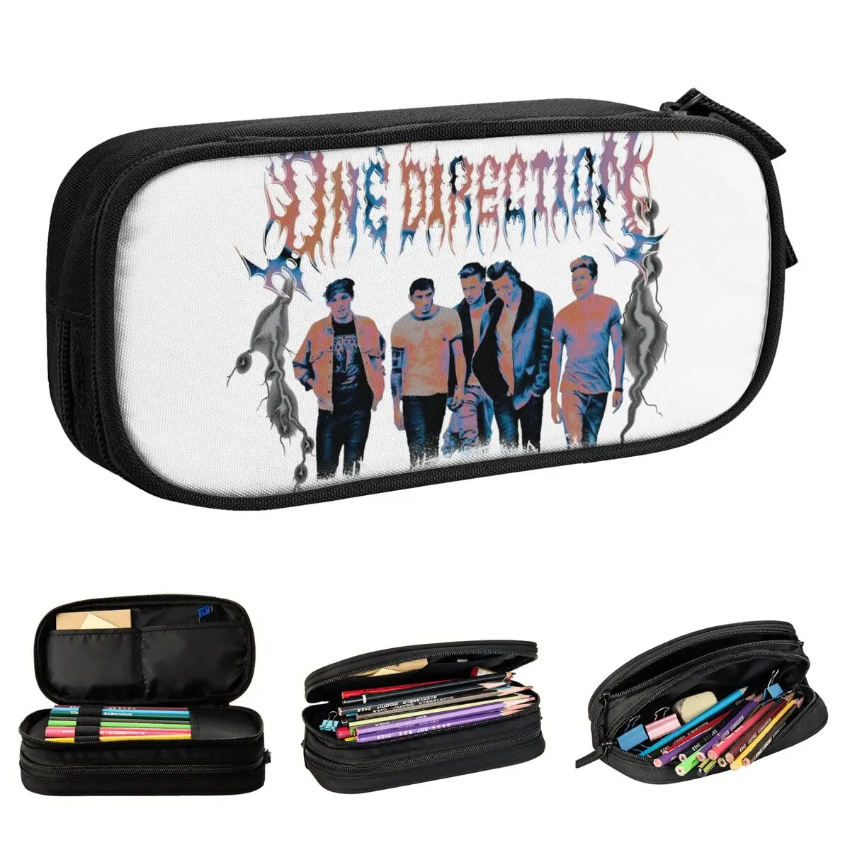 Ones Music And Directions Punk 1D Pencil Case Pen Box Bag Student Large Storage Students School Gifts Pencil Pouch