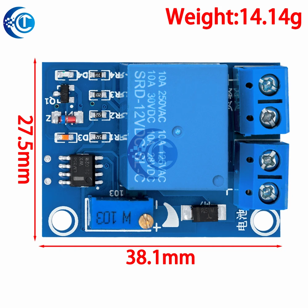 12V Auto Recovery Low Voltage Cutoff Module, DC Battery Undervoltage Protection Board with Over Charge/Discharge Protection
