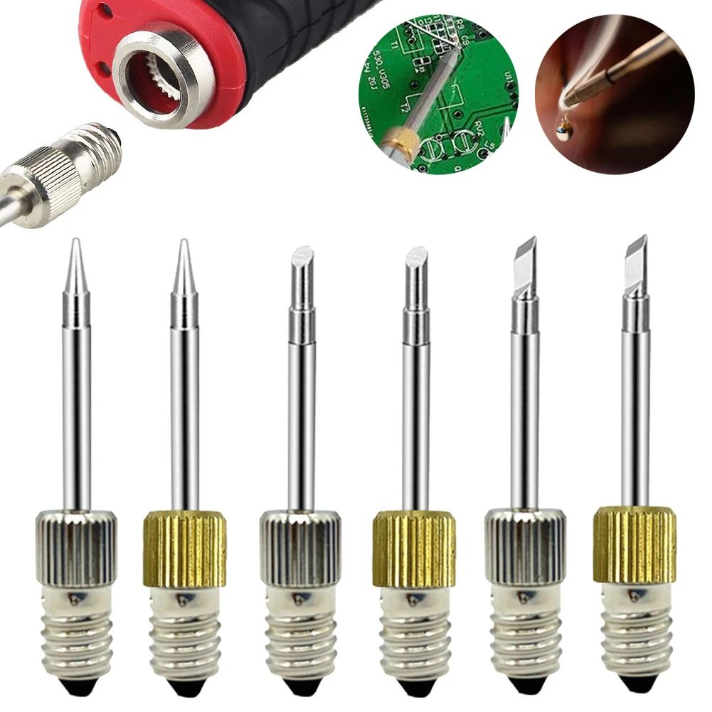 Welding Soldering Tips USB Soldering Iron Head Replacements Threaded Soldering Tip B C K Type For E10 Interface Soldering Iron