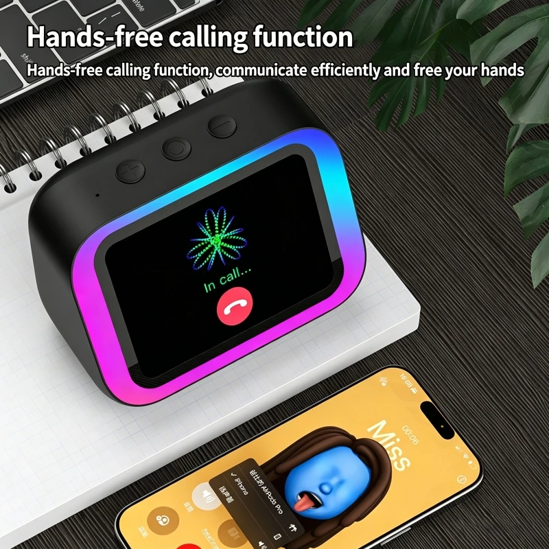 AI Bluetooth Speaker 5.4 AI voice assistant HD Touch Screen Display Electronic Album Alarm Clock Hands-free Calling 4inch Screen view 6