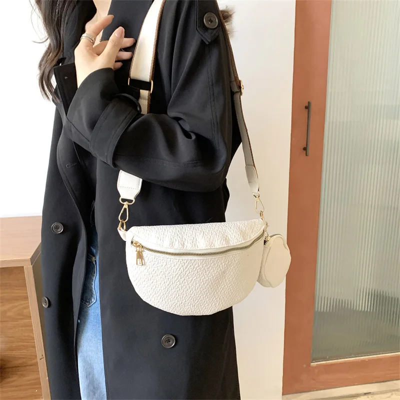 Fashion Lady Waist Bag Solid Color Leather Fanny Packs Luxury Brand Female Belt Purses Bags Ladies Shoulder Crossbody Chest Bags