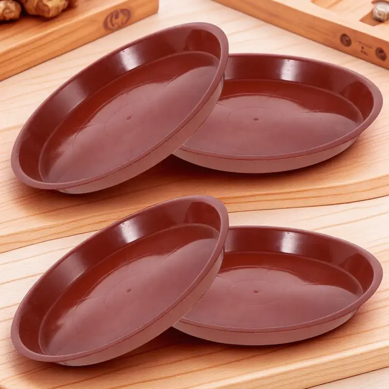 

4PCS Flower Pots Tray Drip Saucers Plant Containers Succulents Premium Material Sturdy Durable Heat Resistant Protect Surfaces