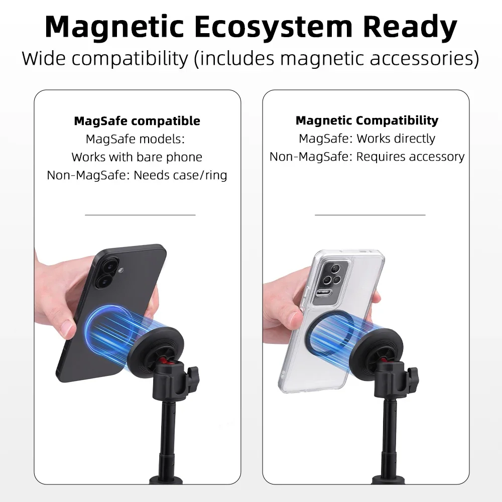 Flymile Magnetic Tripod Mount Adapter for IPhone 14 13 Pro/Galaxy/HUAWEI Magsafe Magnet Phone Holder Photographic Accessorise