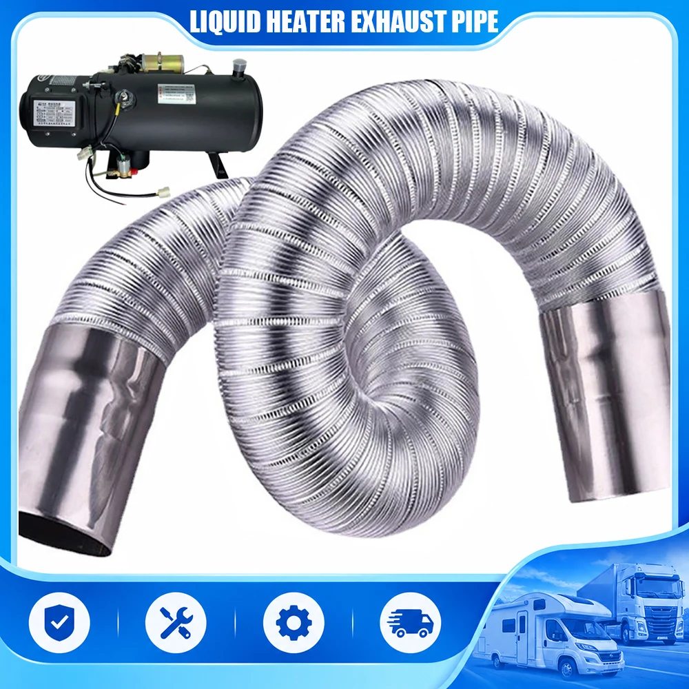 Stainless Steel Exhaust Duct Pipe 1.2M/1.5M Diameter 40mm 70mm Liquid Heater Gas Vent Hose for Car Caravan Camper