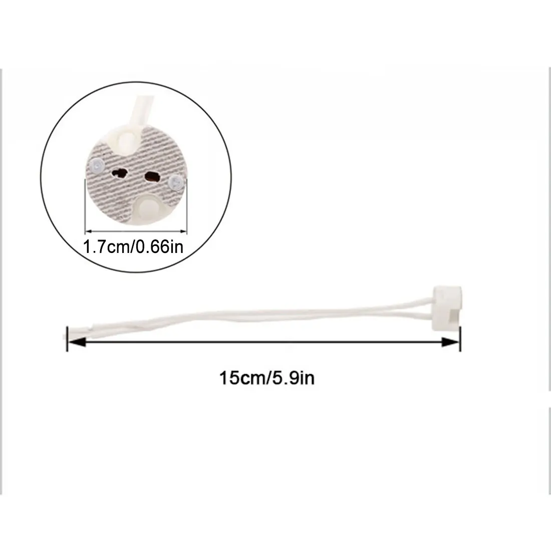 Mini enchufe de cerámica bipin MR16 G4, soporte de Base de bombillas halógenas MR11 G5.3, conector de cable de cerámica para enchufe Led