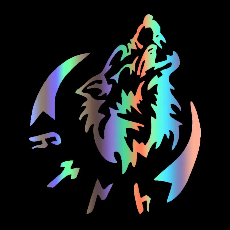

Car Motorcycle Decor Stickers Creative Wolf Head Pattern Sunscreen Waterproof PVC Decals,for Cars Motorcycle Notebook Etc