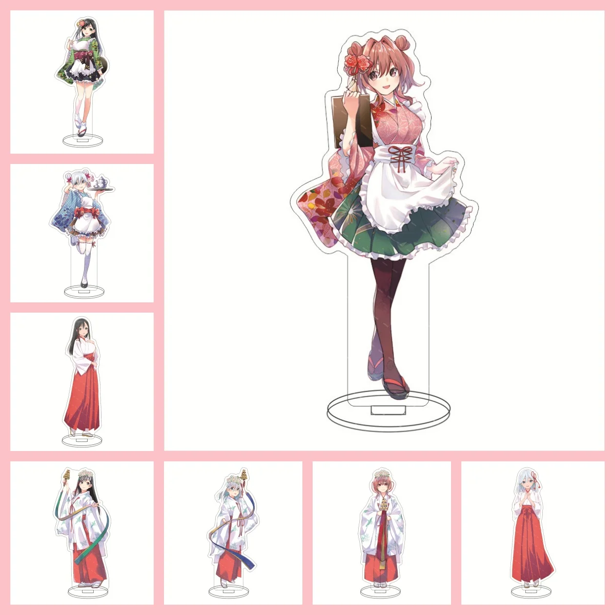 

HOT Anime Amagami-San Chi No Enmusubi Display Tying the Knot with an Amagami Sister Acrylic Keychain Stand Model Plate Figure