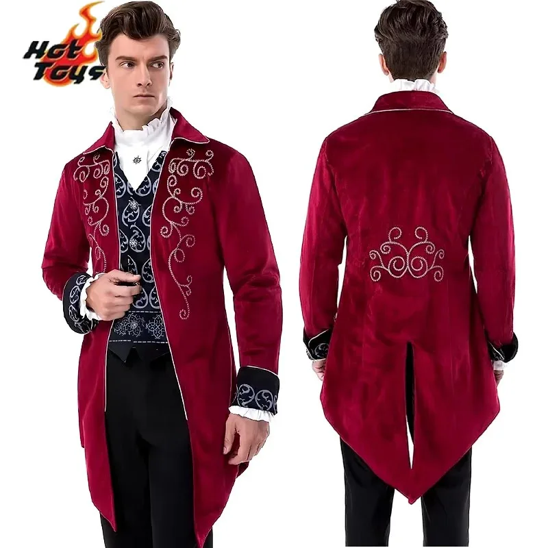 

Готическая вышитая викторианская куртка, костюм эпохи Возрождения для мужчин, рождественский стимпанк, винтажный фрак, средневековый сюртук, если 3