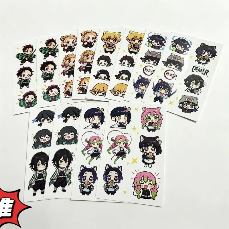 24 Demon Slayer Blade Tattoo Stickers Exquisite Cartoon Tattoo Stickers Waterproof Fun Decorative Stickers Surrounding Stickers