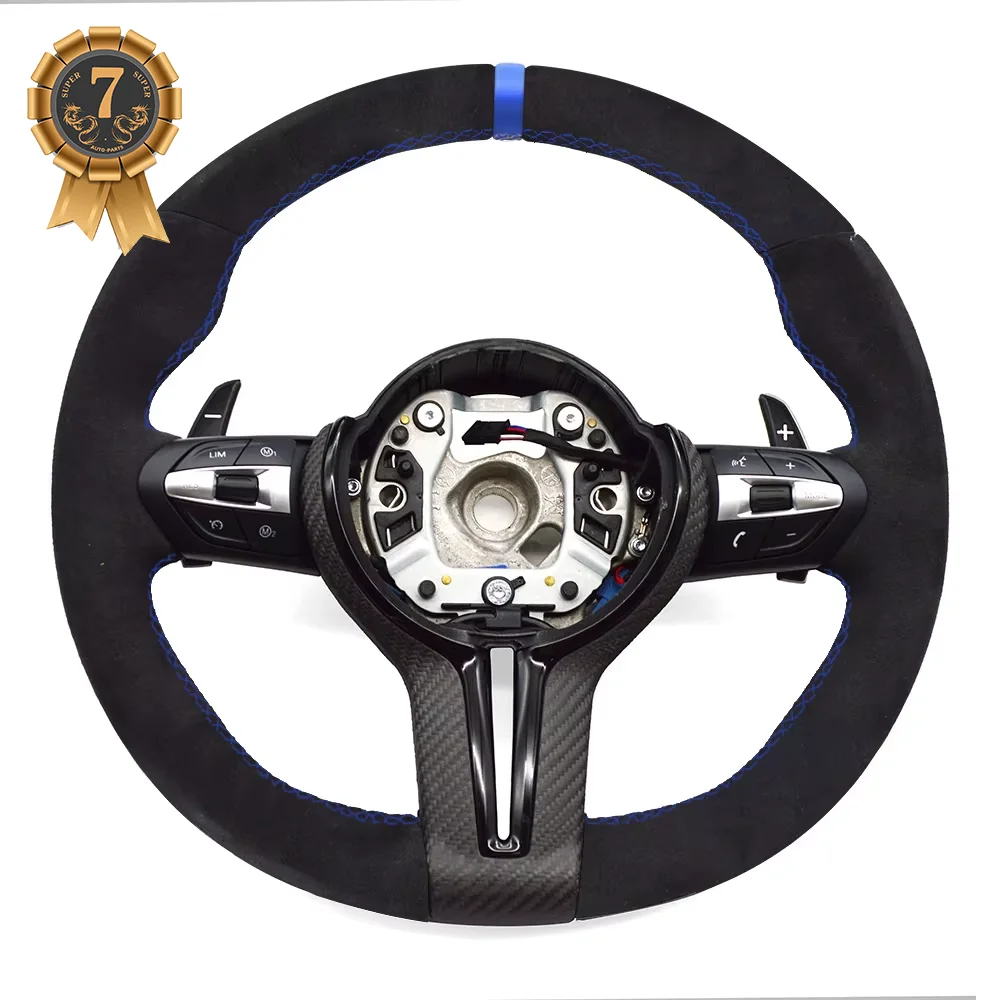 For BMW F30 F10 F20 F22/23/44/F32/F33/36 Full Alcantara Carbon Fiber MultiFunctional Steering Wheel Assembly