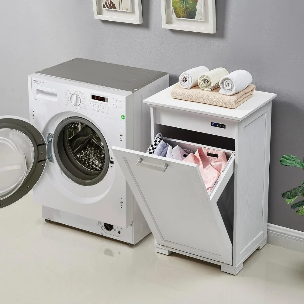 خزانة فرز الغسيل الخشبية المائلة مع ميزات إزالة الروائح الكريهة والأيونات السالبة لتعزيز النظافة المنزلية والتنظيم