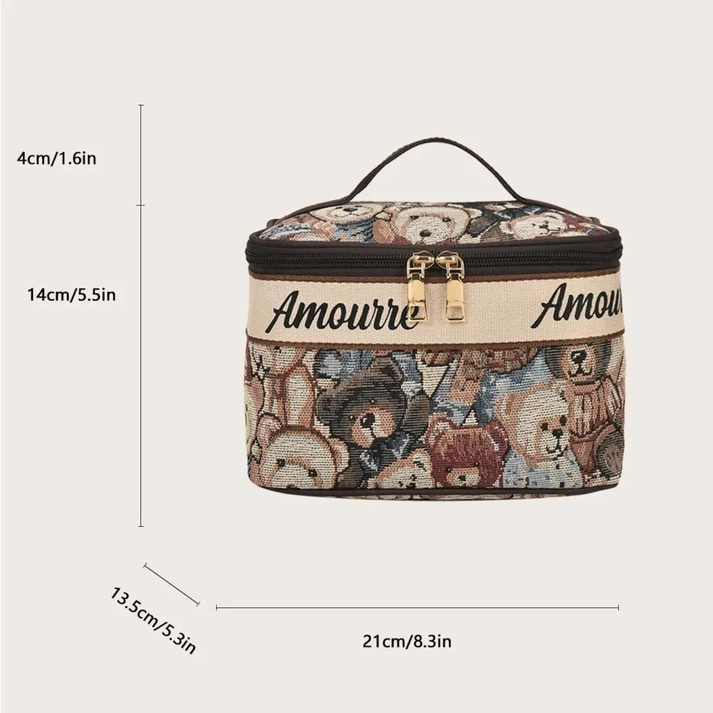 1 PC Cartoon Pattern Cosmetic Bag Make Up Bag Zipper Makeup Bag Cosmetic Storage Organizer Makeup Toiletry Bag Travel