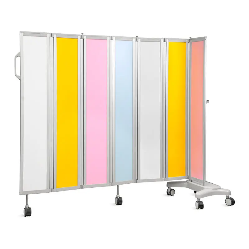 Portable Metal Medical Screen Modern Medical Flame Retardant Economic Hospital Folding Ward Screen