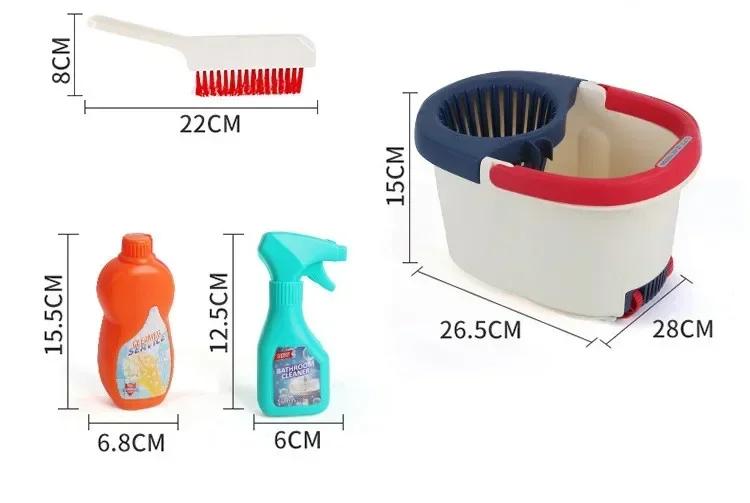 High Quality Children's sweeping toys broom mop brush detergent tools to clean house play cleaning play house toys for baby gift