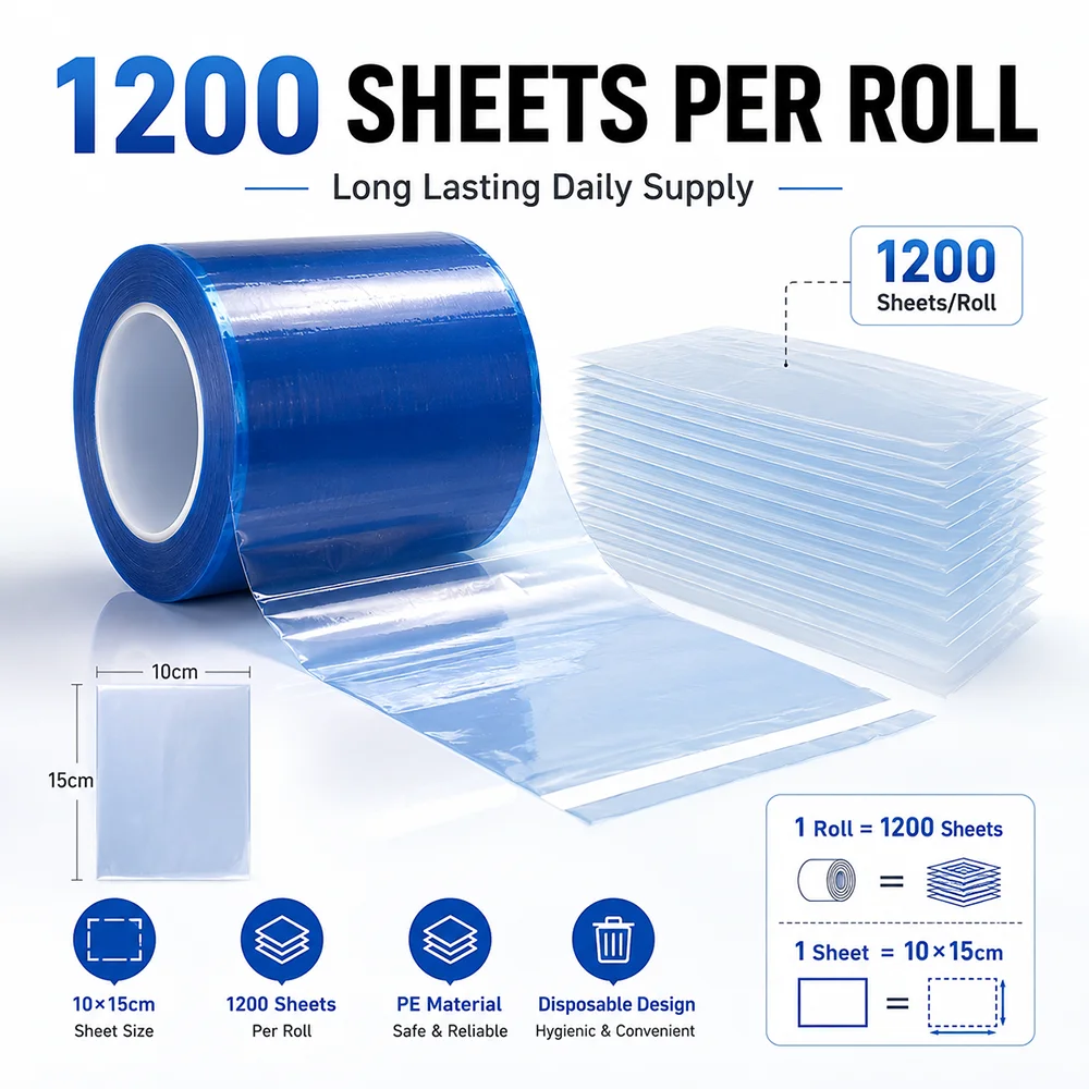 1200pcs/Roll Tattoo Barrier Film 10x15cm Disposable Dental Waterproof Cover Adhesive Anti-fouling Tattoo Protective Barrier Film