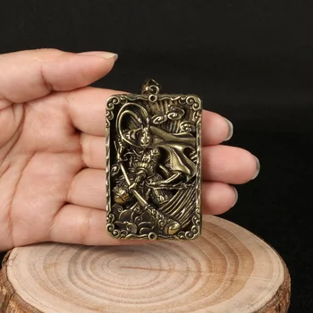 Sun Wukong Bronzen Medaille Monkey King 3D Carving Hanger Bureau Decoratie Winnende Boeddha Koperen Beeldjes Staten Souvenir