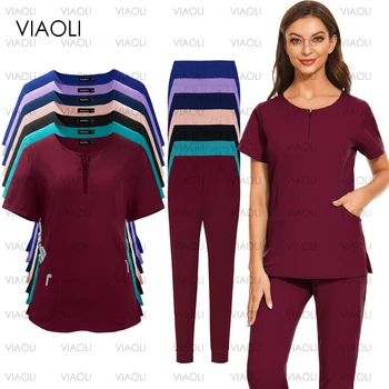 Pantalon de jogging mince pour infirmière, uniformes de beauté, élastique, respirant, doux, vêtements de travail médicaux, accessoires d'infirmière, salopette de laboratoire, ensemble de gIslande, mode Y +