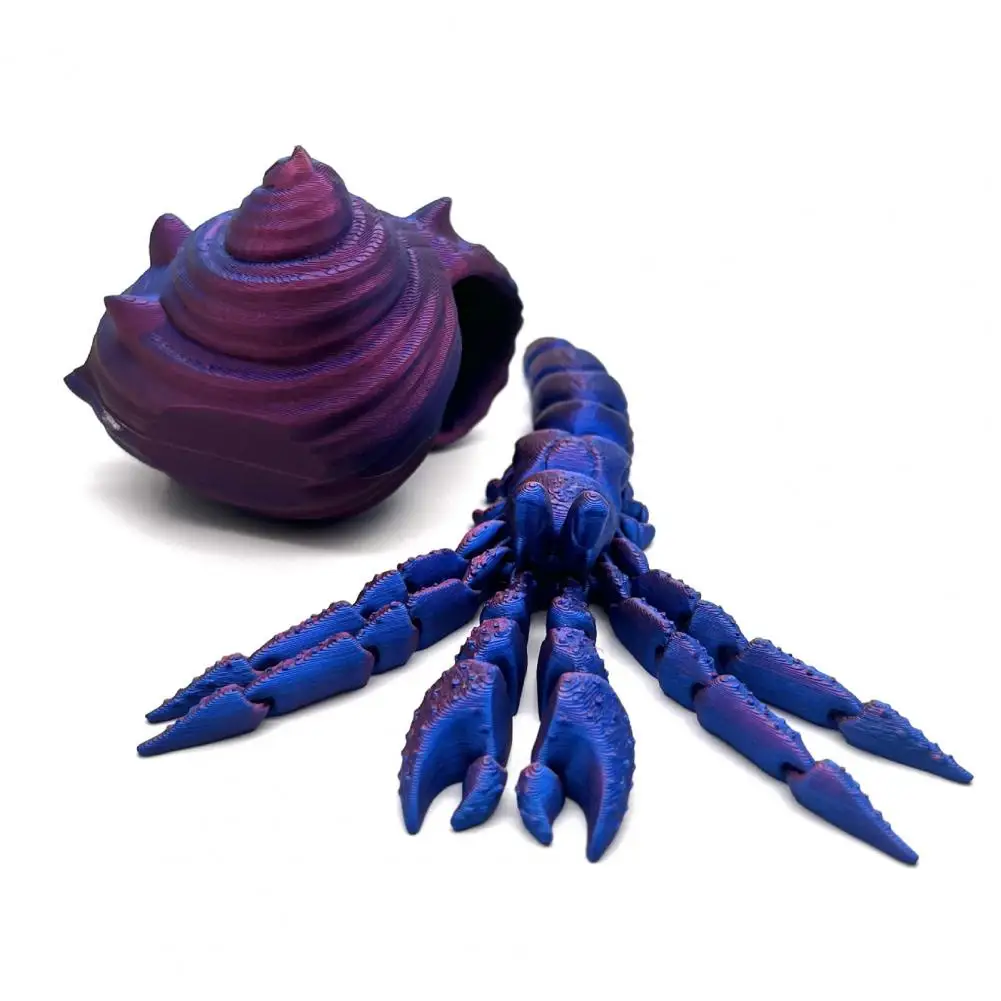 

Hermit Crab Figure Articulated Toy Articulated Hermit Crab Figurine with Movable Joints 3d Printed Desktop Decoration for Kids