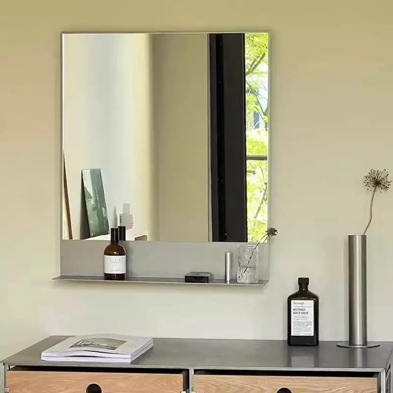 Stainless Steel Bathroom Accessories Rust Proof Waterproof Mirror Wear Resistant Wall Mirrors Space Saving Appearance Home
