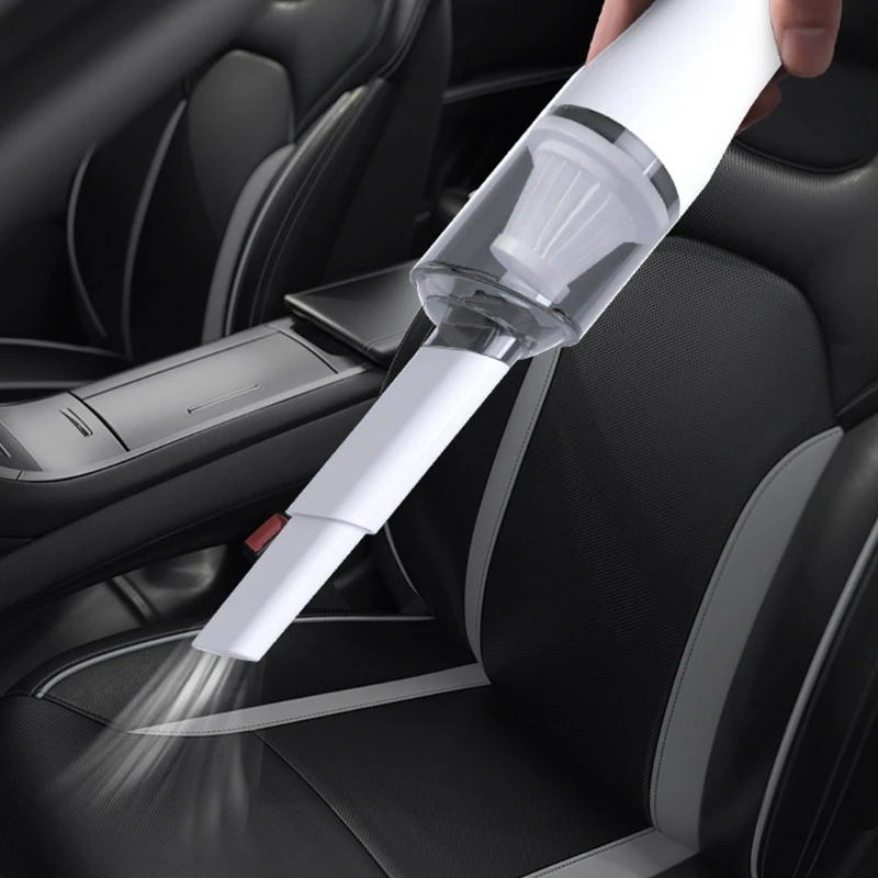 Multipurpose Car Vacuum with 0.2L Capacity Container 3 Attachments for Vehicle Chairs Carpets Wet&Dry Messes H9EE