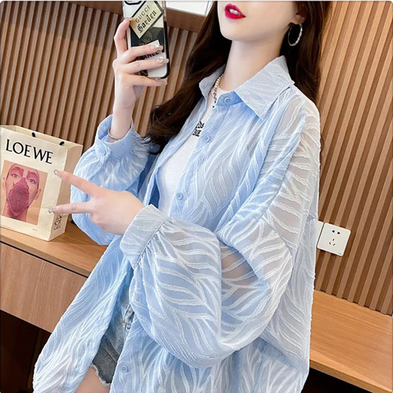 Summer Light Breathable Sun Protection Shirt Womens New Relaxed Long Sun Protection Coat Female Casual Sun Prevent Bask Blouse