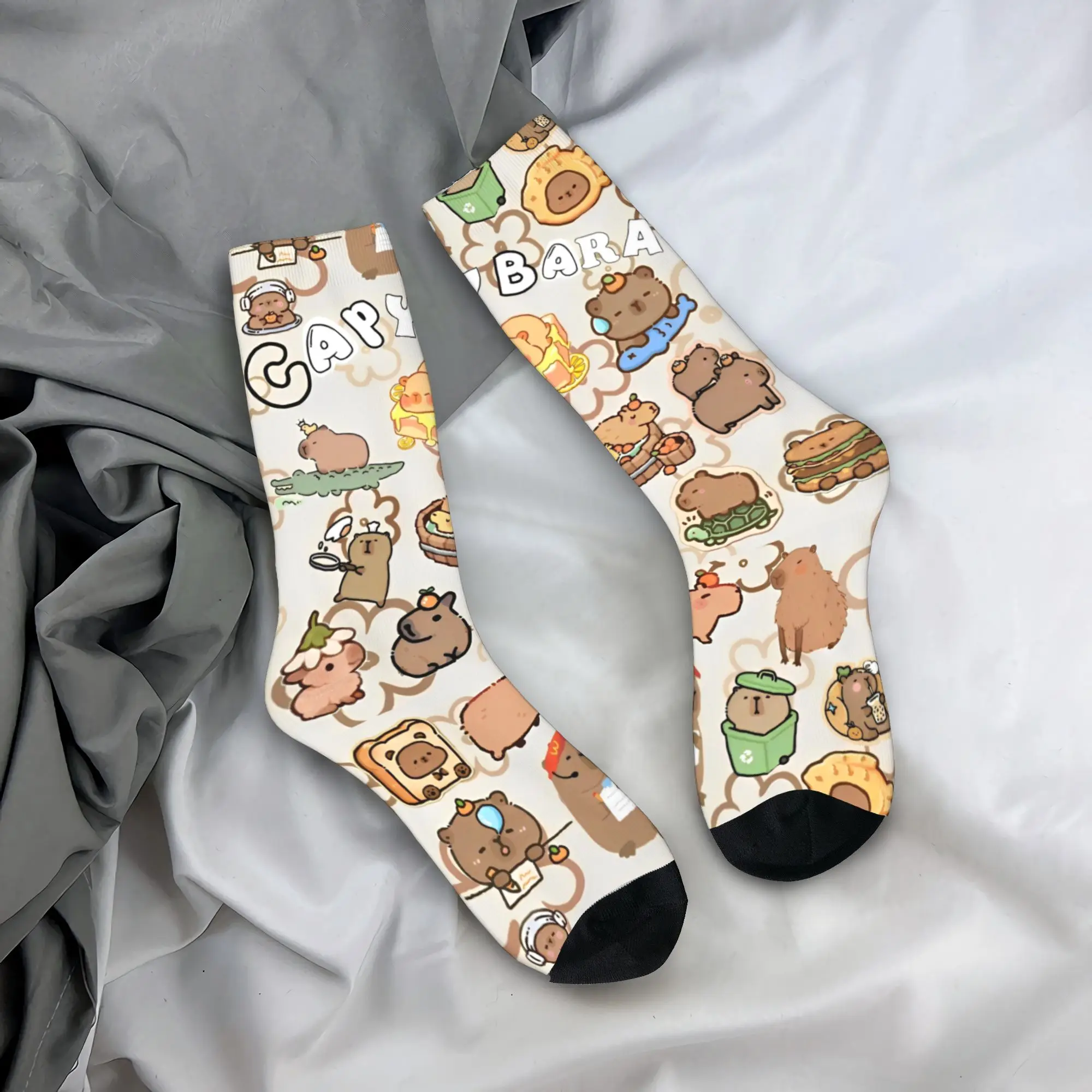 

Зимние теплые носки унисекс с необычным дизайном в виде милой капибары, нескользящие, для баскетбола