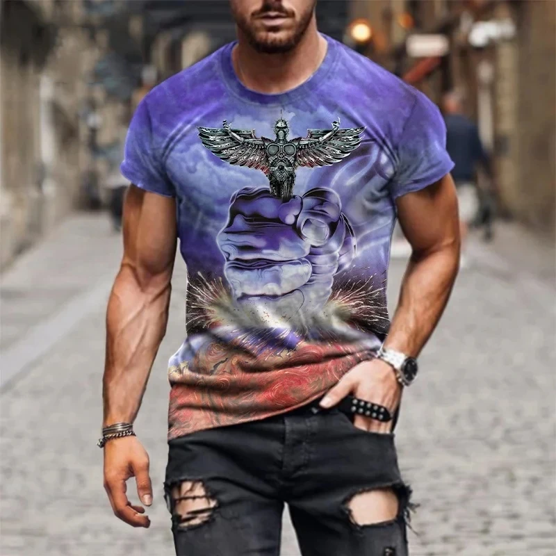 3D Printed Summer Men Casual Round Neck Short Sleeve Tops Men Oversized T shirts Rock Judas Priest Band Men Women Clothes Top