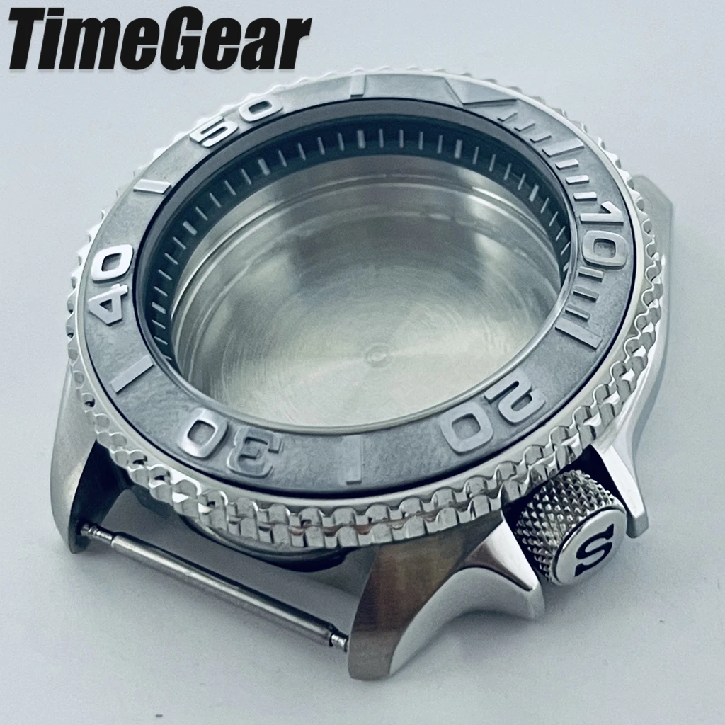 42mm Black Ring Watch  Mods 007 Case With Sloping Bezel For NH34 NH35 NH36 NH38 NH70 NH72 Movement 3.8 Crown