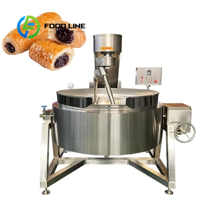 Industrial Paste Processing Mixer  Automatic Steam Planetary Cooking Pot with Agitator Customized