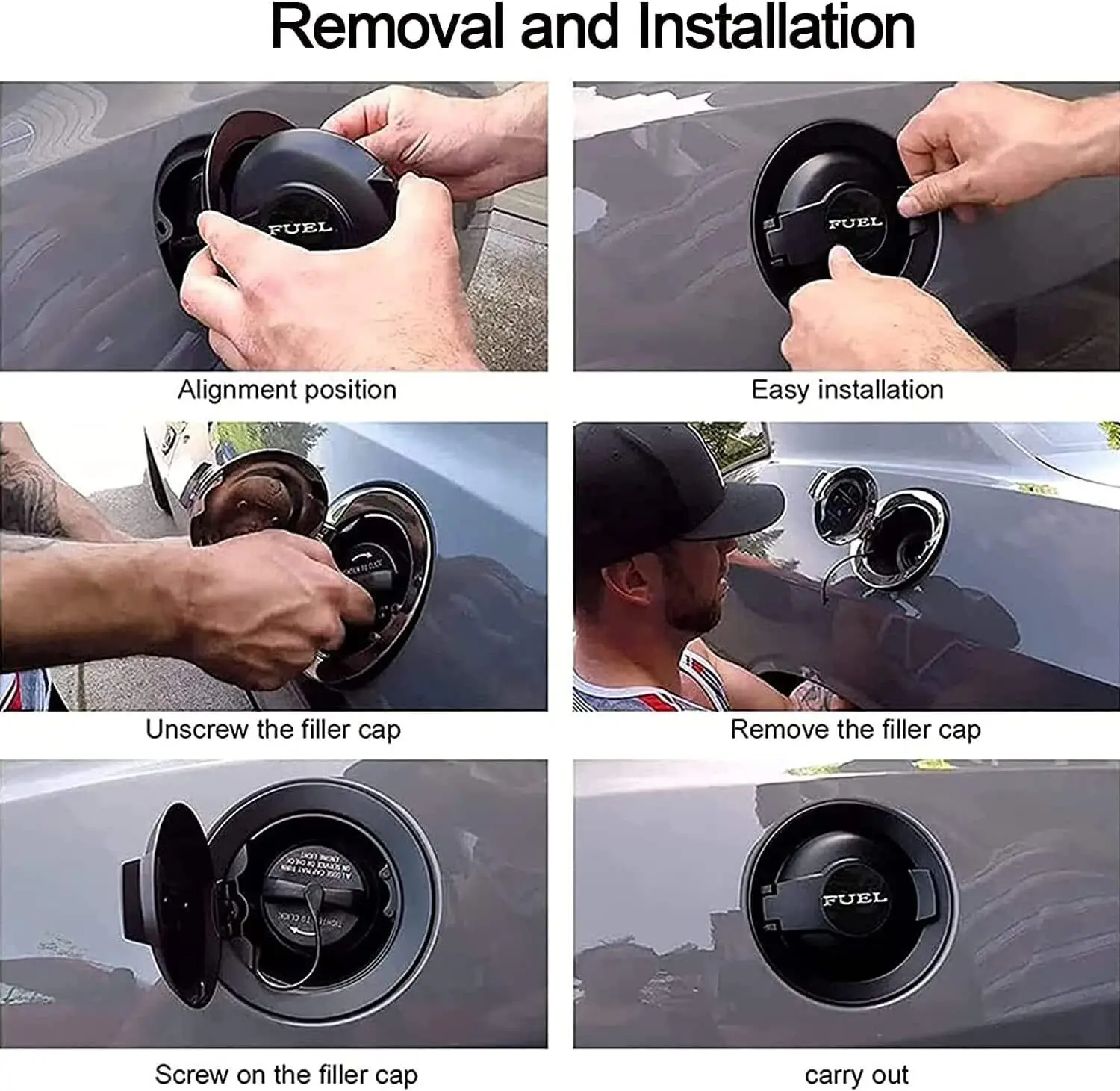 68250120AA Vapor Edition غطاء باب حشو غاز الوقود لـ 2008-2019 دودج تشالينجر أسود OC-1095 ﻿