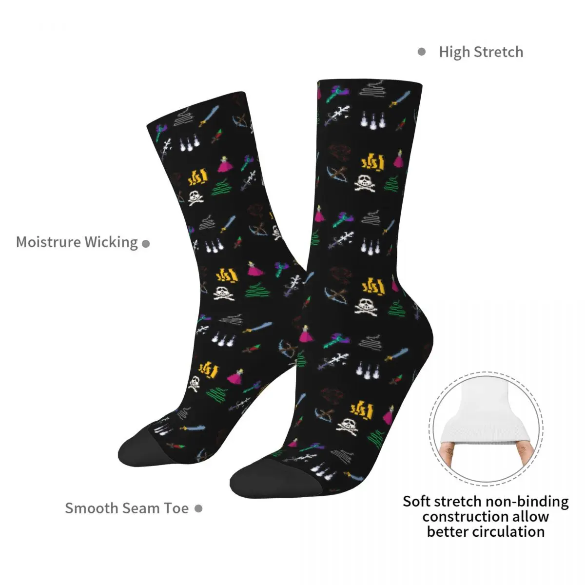 Old School Runescape Player Killing Bundle Socks Harajuku calze Super morbide calze lunghe per tutte le stagioni accessori regali Unisex