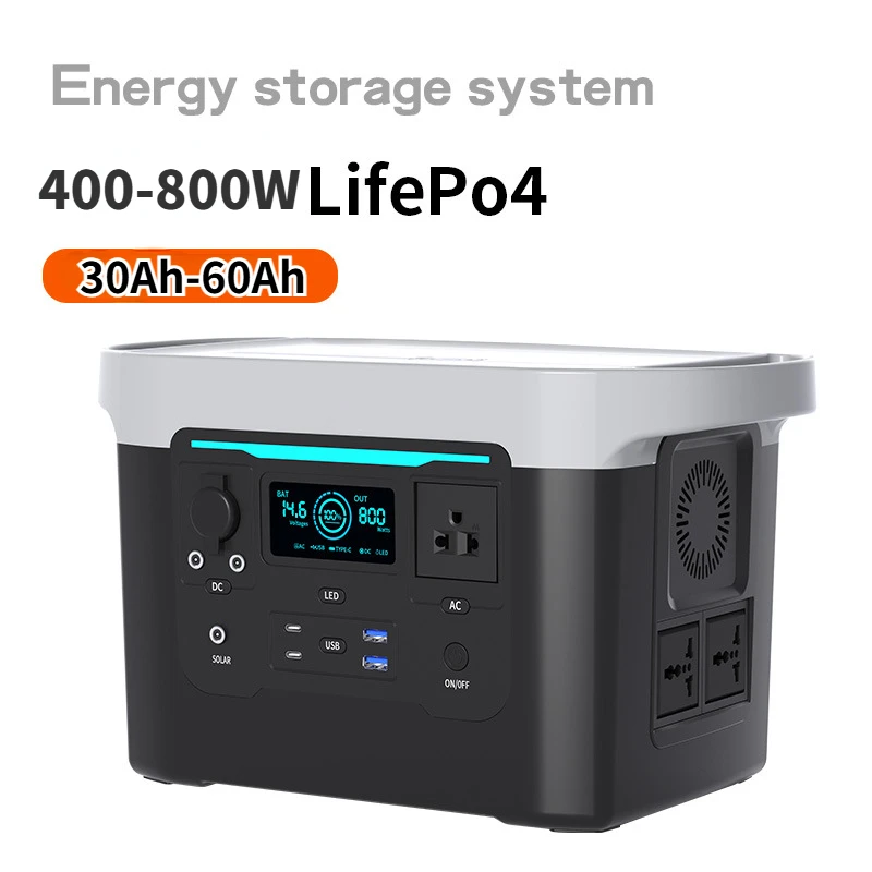 400W-800W Portable Solar Power Station Emergency Mobile Power Bank 220V/110V AC,DC,LED Display Outdoor Camping act of rescue