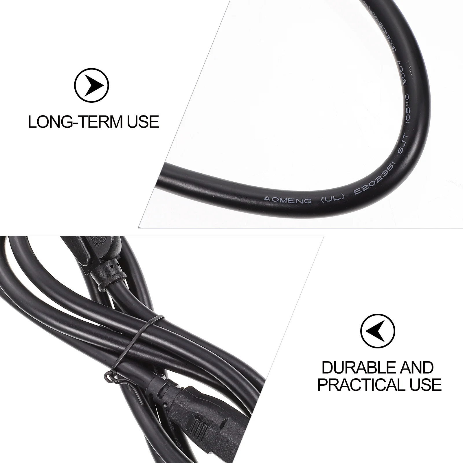 

Us Plug 3-Prong Power Cord Indoor Extension Cable For Computer Monitor Printer Projector Machine Tool Equipment Full Copper Core