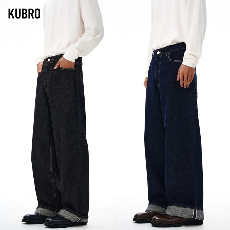 

Осенние и зимние американские джинсы Danny Original Cow с красными ушками для мужчин, свободные и универсальные длинные мужские брюки с прямыми штанинами