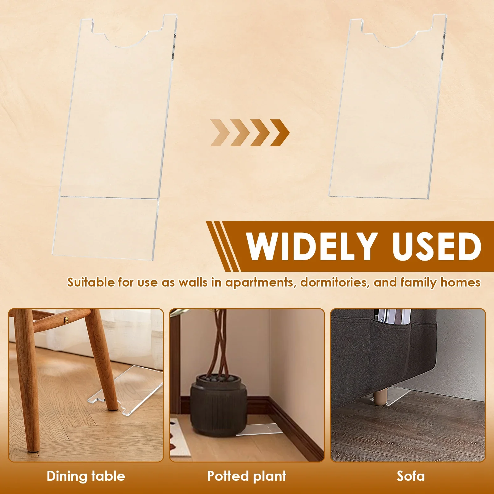 2 قطعة فاصل الأريكة الشفافة سدادات الأثاث الأكريليك حامي الحائط طاولة السرير الأريكة منصات استقرار عدم الانزلاق