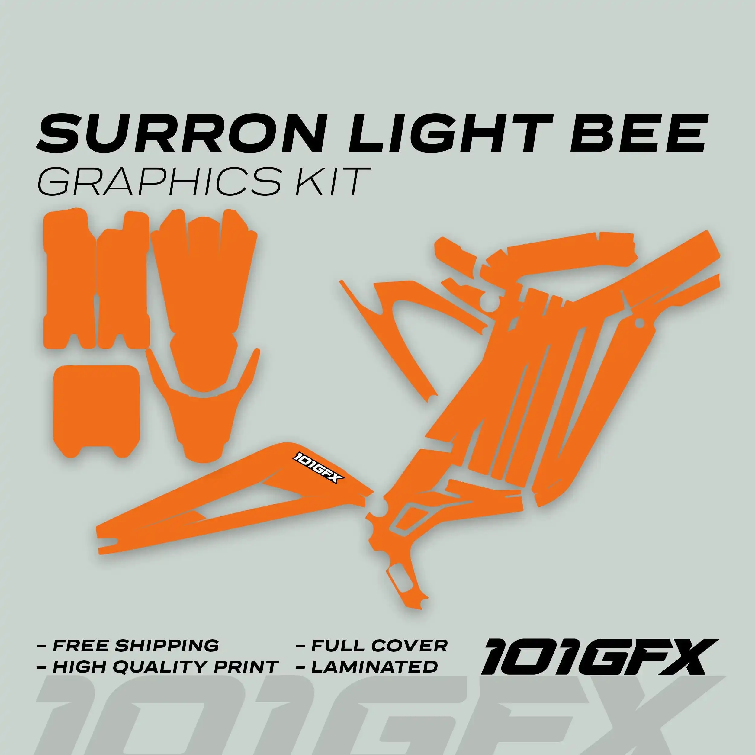 Graphics Kit MONO COLOR ORANGE Stickers Color change laminated Decals single color   lbx l1e Segway x260 For Surron Light Bee X