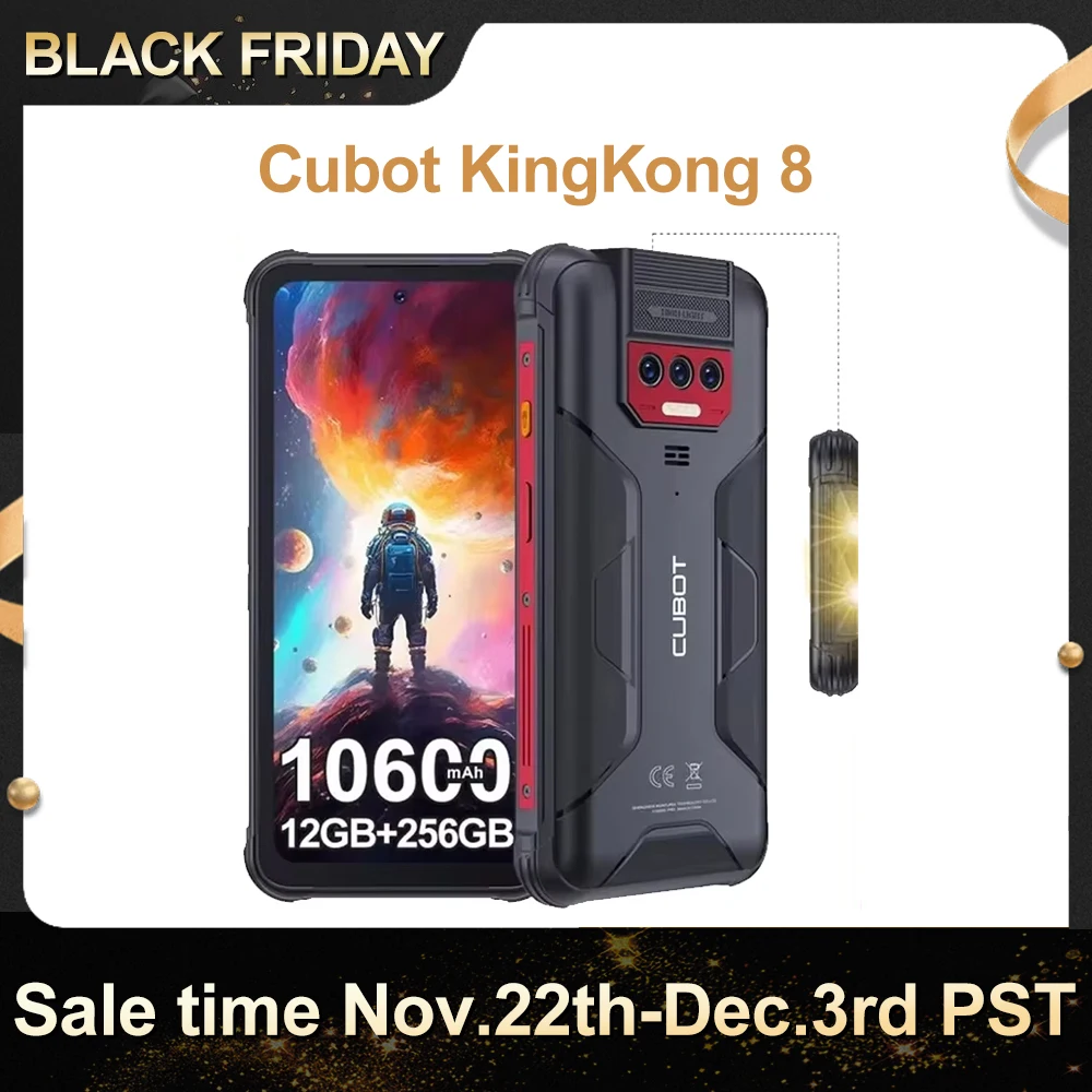 Cubot KingKong 8 Smartphone 12Go + 256go-battery from 10600 mAh(18W)- Android 13-screen 