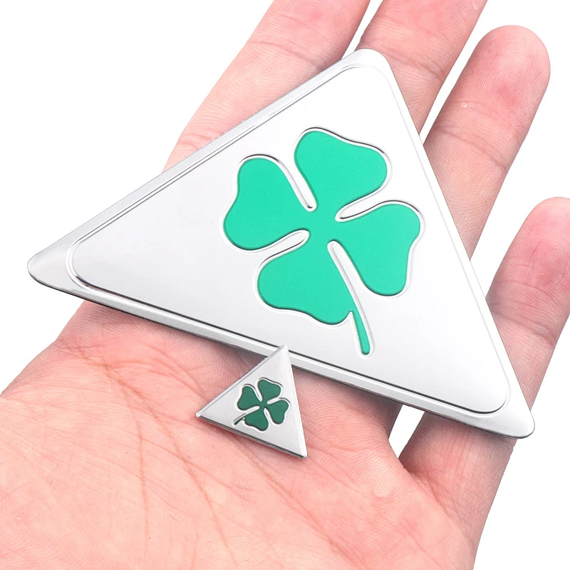 Four Leaf Clover Logo Car Aluminum+PVC Sticker Side Fender Badge Sticker For Alfa Romeo Giulia Stelvio Giulietta 156 159 147 GT