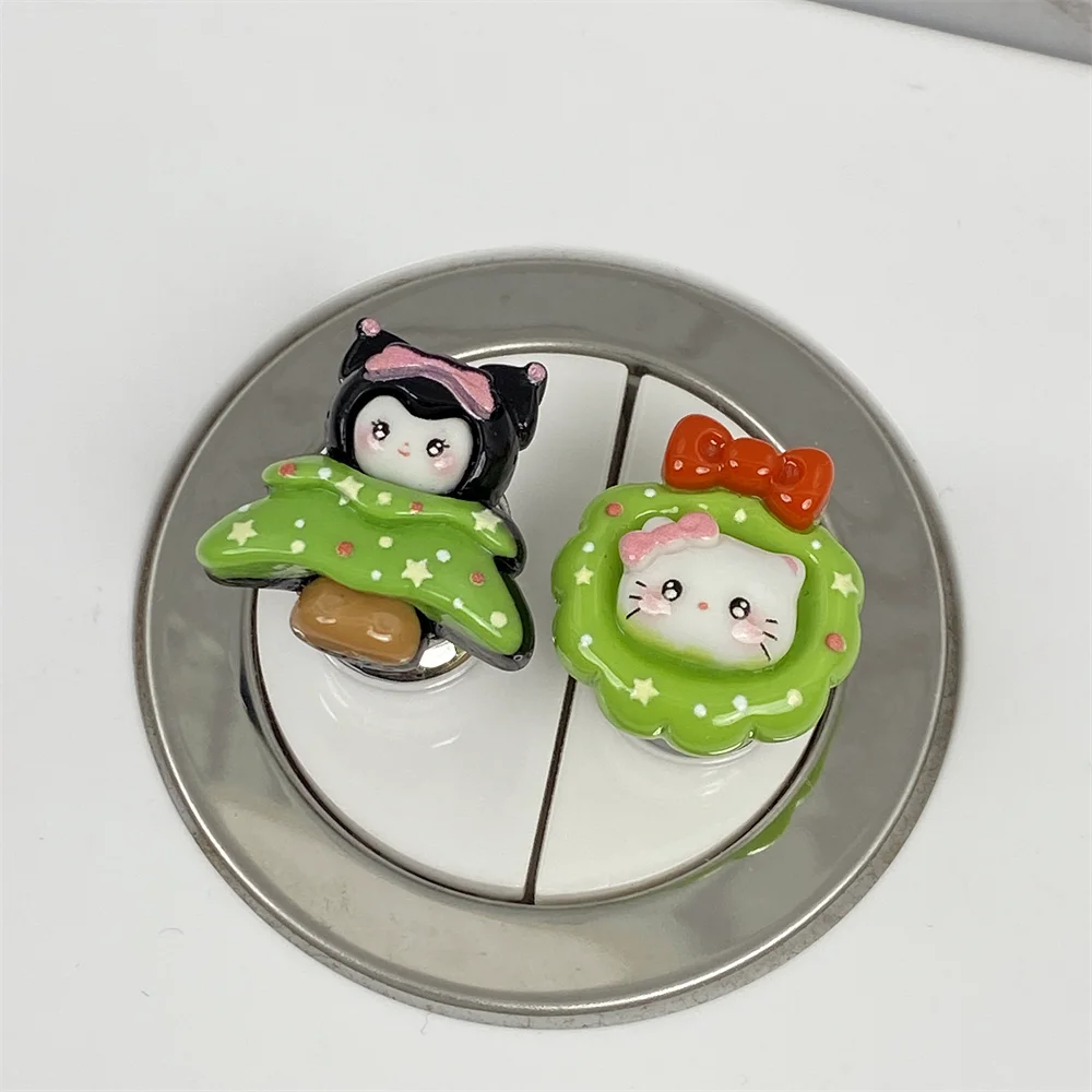 

Sanrio Hello Kitty Kuromi Cute Toilet Press Nail Art Bathroom Water Tank Auxiliary Button Universal Flushing Switch Button