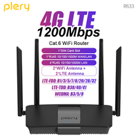 Plery Wifi Router Wireless Repeater 1200Mbps Wifi Signal Booster Dual-Band 2.4G/5G WiFi Extender Gigabit WiFi Amplifier Home Off